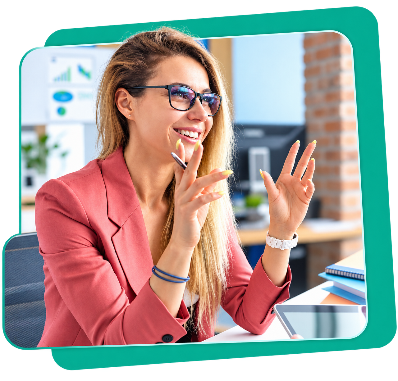 Professional discussing AI implementation and governance on a video call